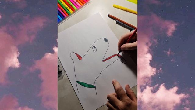 Лайфхак рисуем собаку с помощью рукирисуем быстро