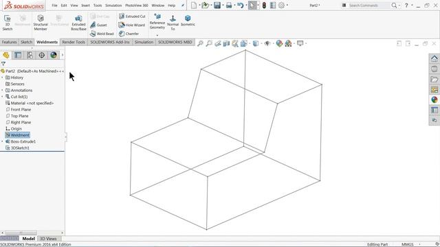 Solidworks Weldments tutorial steel structure смотреть онлайн