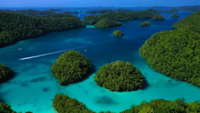 Ocean 4K Beautiful Islands Relaxing Music / Океан 4К видео