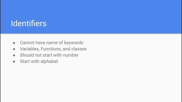 Python Keyword Identifiers and Variables смотреть онлайн