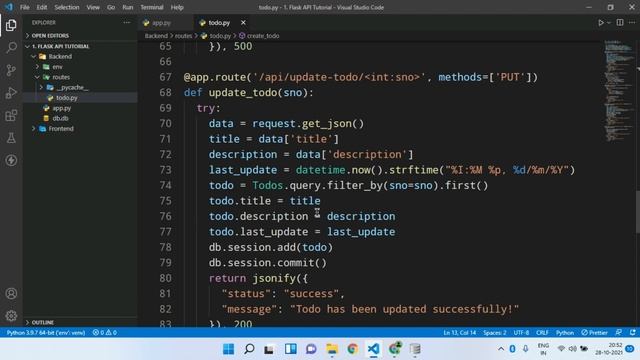 Flask API Tutorial | End to End Todos List Project | Bootstrap 5 Frontend смотреть онлайн