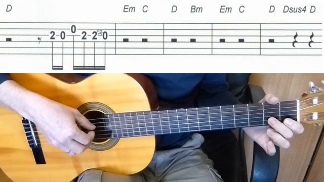Let Her Go - Passenger - Easy Guitar melody tutorial + TAB Guitar lesson смотреть онлайн