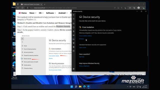 Enable and Disable Core Isolation and Memory Integrity in Windows 11 смотреть онлайн