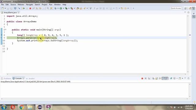 How to use parallelSort(long[] a) method of Java.util.Arrays Class? смотреть онлайн