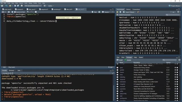 Datumsvariable beim Excel-Import in R ins korrekte Format bringen смотреть онлайн