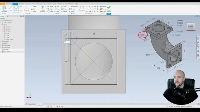 90 degree Pipe Bend | Autodesk Inventor 2021 | Exercise 07 | Intermediate Tutorial смотреть онлайн