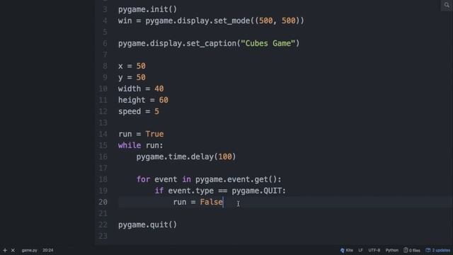 Разработка игр на Python 3 с PyGame / #2 - Движение игрока смотреть онлайн