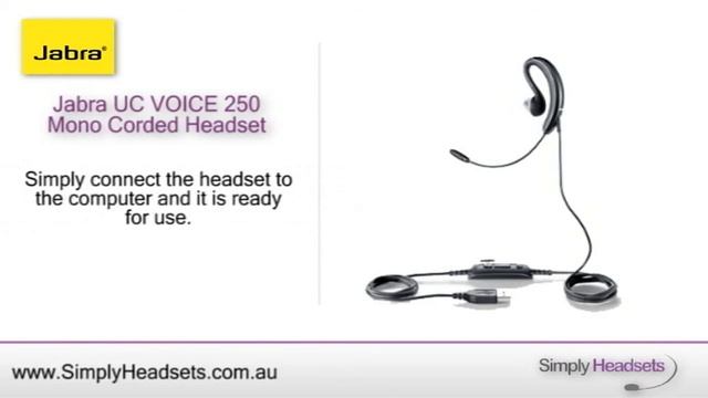 Jabra UC VOICE 250 Mono Corded Headset Video Overview смотреть онлайн