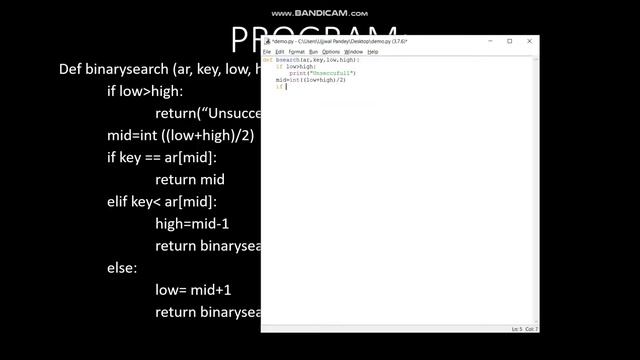 Binary Search using recursion |Python class 12 |Chapter 5 #5.9 #binarysearch #selfteach #recursion смотреть онлайн