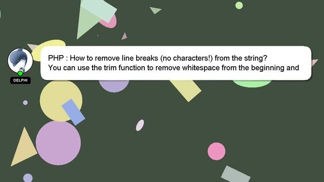 PHP : How to remove line breaks (no characters!) from the string? смотреть онлайн