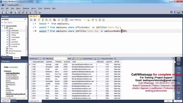 Database Testing : Select data with Logical OR /AND смотреть онлайн