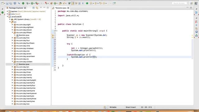 Exceptions String to Integer смотреть онлайн