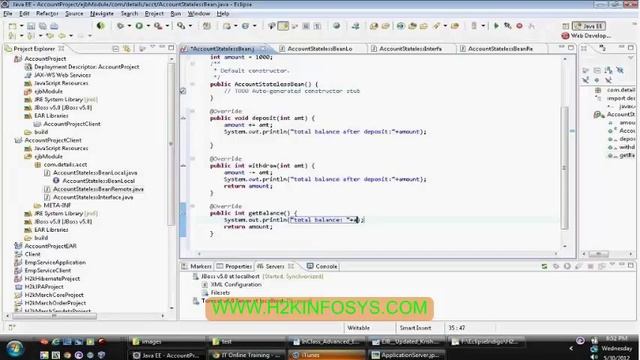 Java Beans | EJB | Session Beans | best online training Java tutorial course classes by H2Kinfosys смотреть онлайн