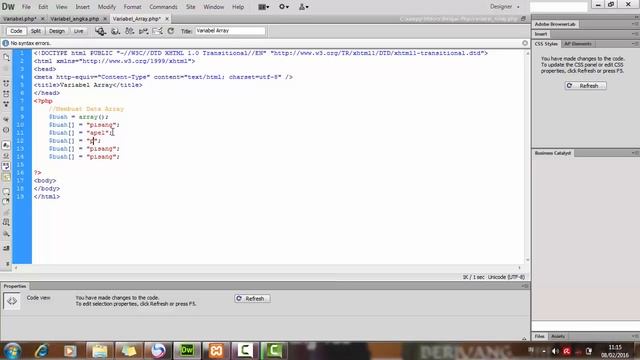 Belajar WEB Programing PHP,MySql dan XAMPP - 6 Belajar Variabel Array смотреть онлайн