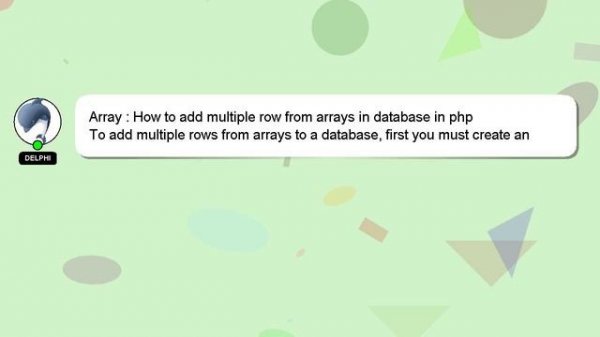 Array : How to add multiple row from arrays in database in php