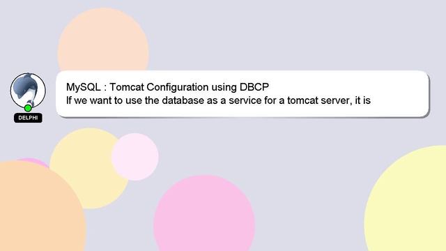 MySQL : Tomcat Configuration using DBCP смотреть онлайн