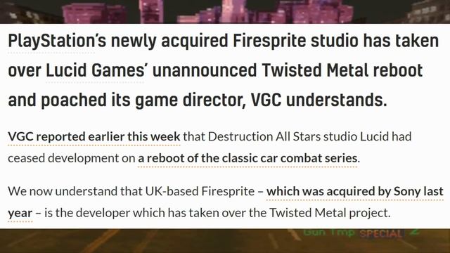 Twisted Metal Is Now Being Developed By Firesprite After Sony Removes IP From Lucid Games смотреть онлайн