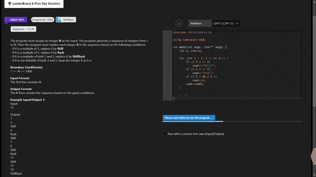 02-11 SKILLRACK DAILY CHALLENGE AND DAILY TEST SOLUTION | C++ | java | python смотреть онлайн