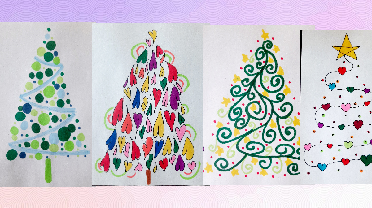 Как просто и красиво нарисовать новогодние елочки смотреть онлайн