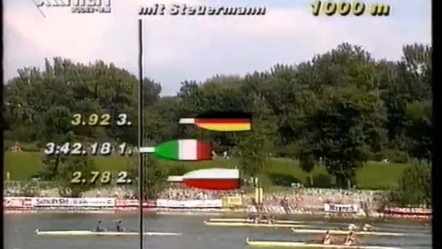 Rowing World Championships Vienna 1991, Sunday's Finals Race 07, Men's Coxed Pair M2+ смотреть онлайн