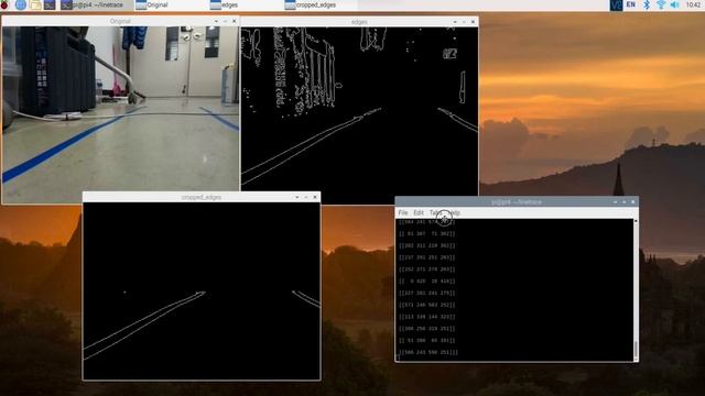 RaspberryPi 4 _ opencv _ linetrace _ line segments смотреть онлайн