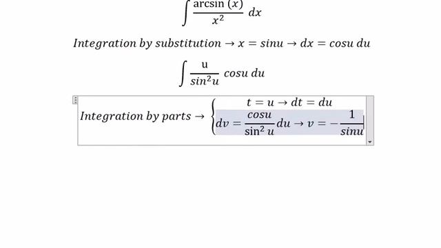 Calculus Help: Integral of (arcsin(x))/x^2 dx - Integration by substitution and parts смотреть онлайн