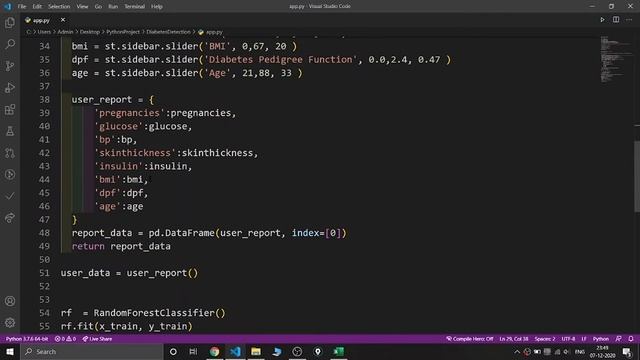 Diabetes Prediction ML Model in Python | Kaggle | Streamlit смотреть онлайн