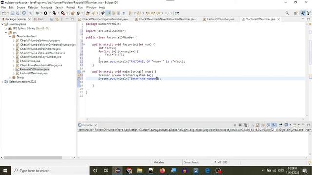 Java Programs:9.Factorial of Number смотреть онлайн