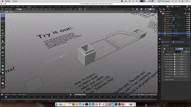 3D Printable Box Generator with Blender Geometry Nodes смотреть онлайн