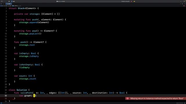 1971. Find if Path Exists in Graph Swift Solution смотреть онлайн