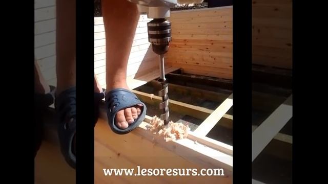 СК "Лесоресурс" - Сборка сруба из бруса на нагеля смотреть онлайн