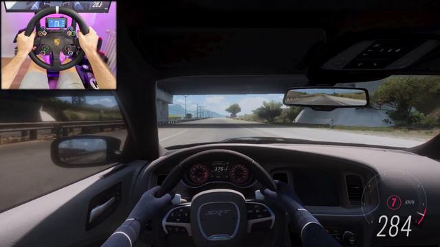Dodge Charger SRT Hellcat forza horizon 5-Moza R9 gameplay смотреть онлайн