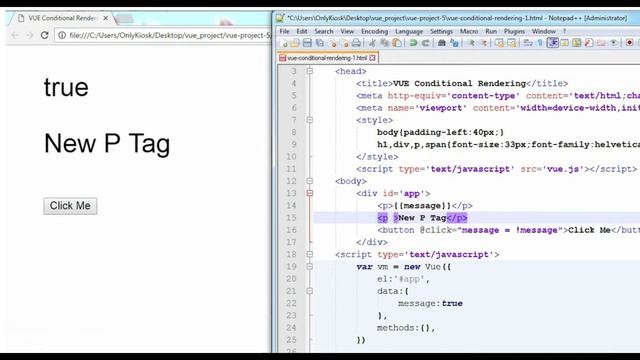 4. VUE methods and conditional rendering | Vue.JS | смотреть онлайн