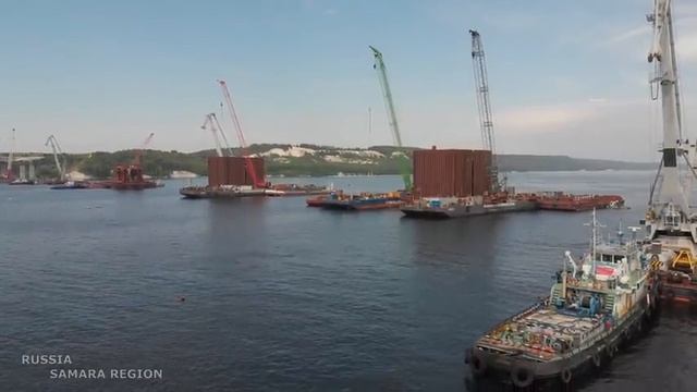 Строительство моста через Волгу / правый берег - вторая часть / 10 июля 2022 г./ с.Климовка / Russi смотреть онлайн