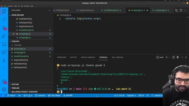 AM Coder - 2022 Intro to Typscript/Javascript/Node/Deno #5 - Arrays & Node/Deno Arguments смотреть онлайн