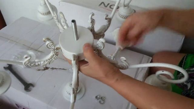 Сборка люстры на цепи 5 ламп 5 металлических плафонов!!! смотреть онлайн