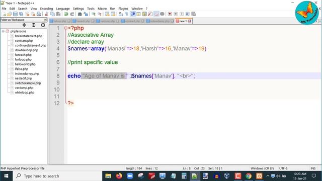PHP Array : Associative Array смотреть онлайн