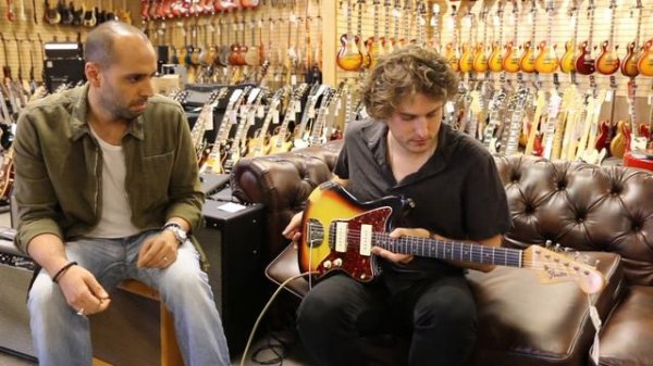 Michael Lemmo playing a 1964 Fender Jazzmaster at Norman's Rare Guitars
