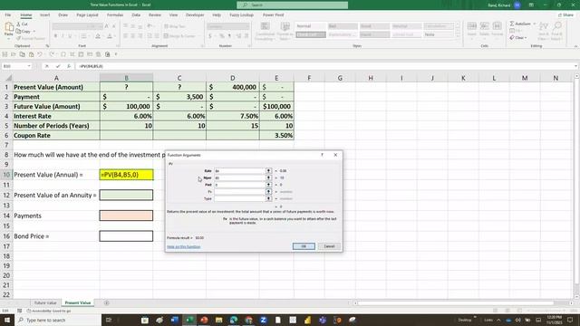 Using the Time Value Functions in Excel смотреть онлайн
