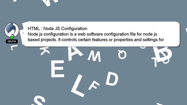 HTML : Node JS Configuration смотреть онлайн