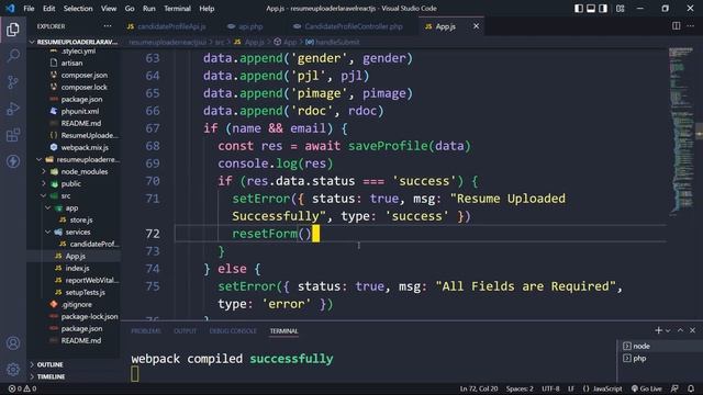 Resume Uploader Project React JS and Laravel API (Hindi) смотреть онлайн