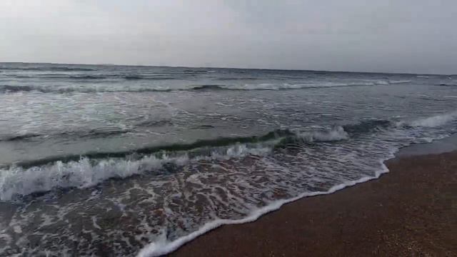 Анапа 10.12.2022 года море, пляж Кристалл. смотреть онлайн