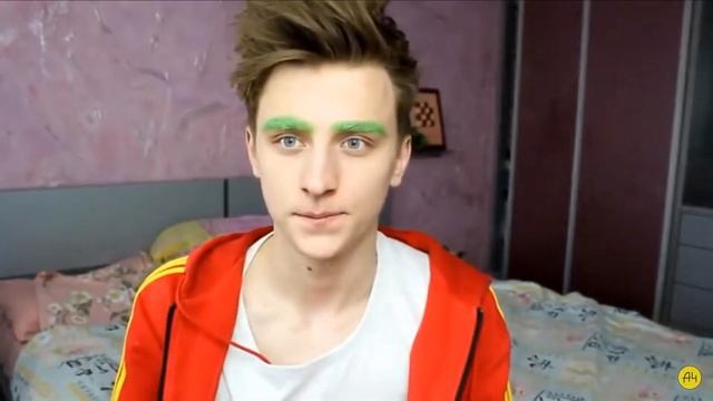 Влад а4 покрасил брови ? в зелёный цвет