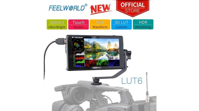FEELWORLD LUT6 6 дюймов 2600 нит HDR 3D LUT сенсорный Экран на Камера полевая DSLR для смотреть онлайн