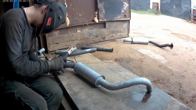 Двойной выхлоп на газ 24 своими руками ч2 смотреть онлайн
