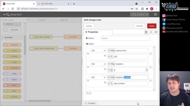 Cookies em Node-RED [Node-Red] - Curso de Node - Aula 21 смотреть онлайн