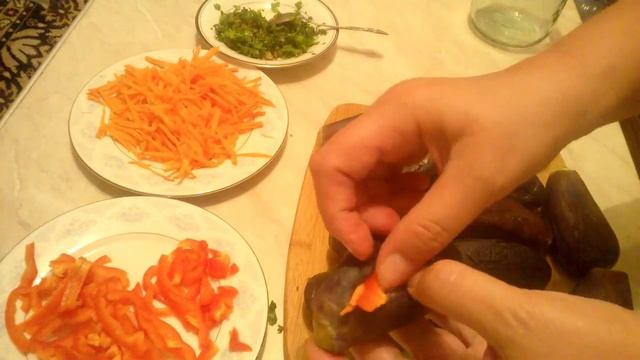 Заготовки на зиму фаршированные баклажаны в томатном соке Stuffed Eggplant