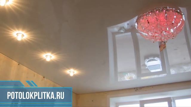 Установка натяжных потолков с круглой люстрой смотреть онлайн