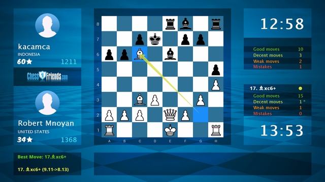 Chess Game Analysis: Robert Mnoyan - kacamca, 1-0 (By ChessFriends.com) смотреть онлайн