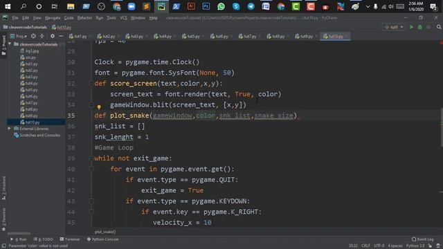 Logic Of Snake Length Increase | Part 10 | Pygame Bangla Tutorials | Cleavercode смотреть онлайн
